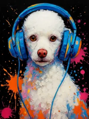 Portrait Caniche Pop Art, créé par Mon Animal est Fantastique. tableau personnalisé animal