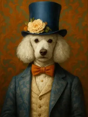 Portrait caniche victorien, créé par Mon Animal est Fantastique