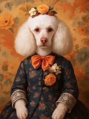 Portrait caniche victorien lady, créé par Mon Animal est Fantastique