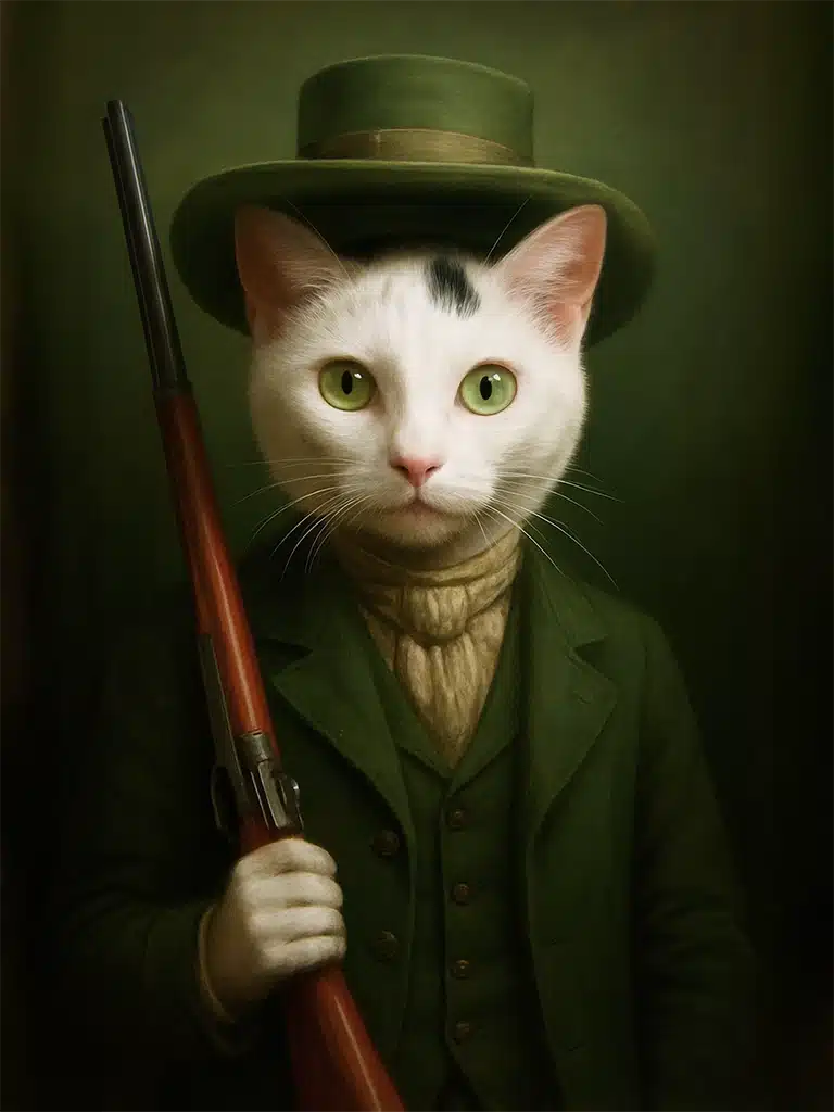 Portrait chat chasseur, créé par Mon Animal est Fantastique