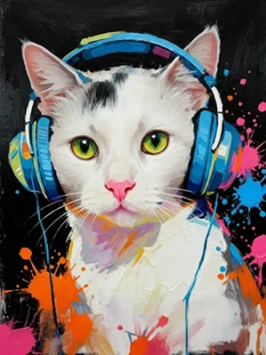 Portrait Chat Pop Art personnalisable, créé par Mon Animal est Fantastique