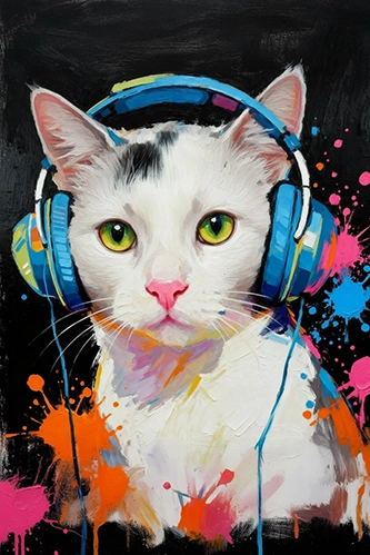 Portrait Chat Pop Art personnalisable, créé par Mon Animal est Fantastique