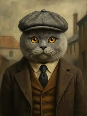 Portrait British Shorthair Old School, crée par Mon Animal est Fantastique