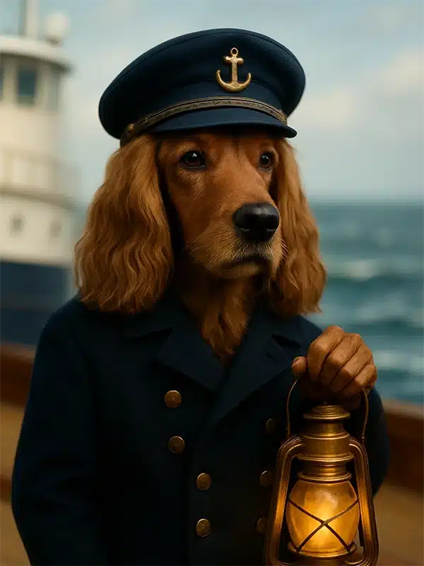 Portrait Cocker Capitaine, affiche personnalisée chien, créé par Mon Animal est Fantastique