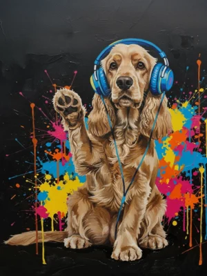 portrait cocker pop art, affiche chien personnalisée, par Mon Animal est Fantastique