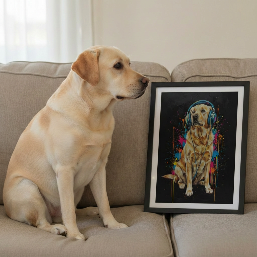 labrador et son portrait personnalisé