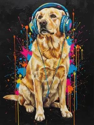 Portrait Labrador Pop Art, crée par Mon Animal est Fantastique