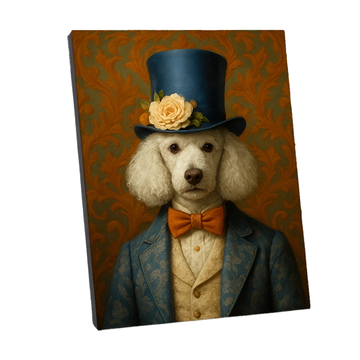 Portrait personnalisé d'un Caniche Aristocrate sur Toile Châssis, créé par Mon Animal est Fantastique