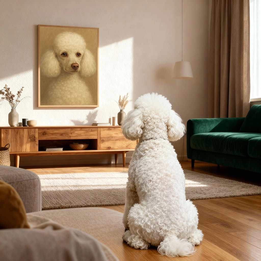 Portrait personnalisé d'un Caniche Pastel, créé par Mon Animal est Fantastique