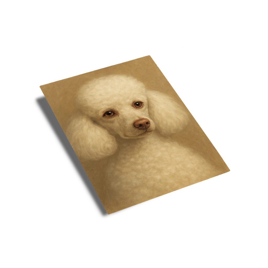 Portrait personnalisé d'un Caniche Pastel sur Poster Papier, créé par Mon Animal est Fantastique