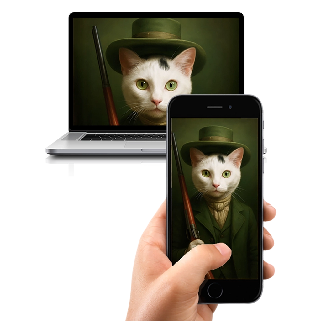 Portrait Chat Métiers personnalisable numérique, créé par Mon Animal est Fantastique