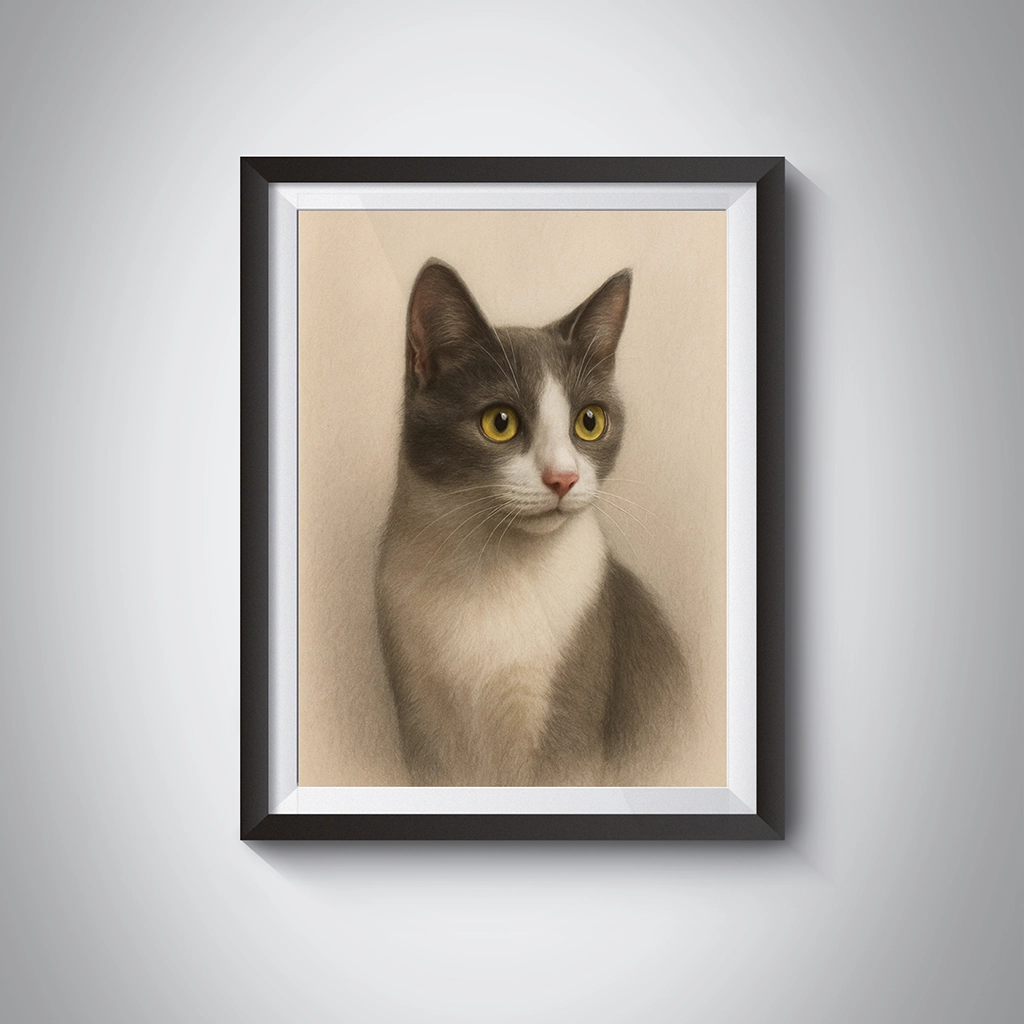 Portrait Chat Gris Spa personnalisable tableau, créé par Mon Animal est Fantastique