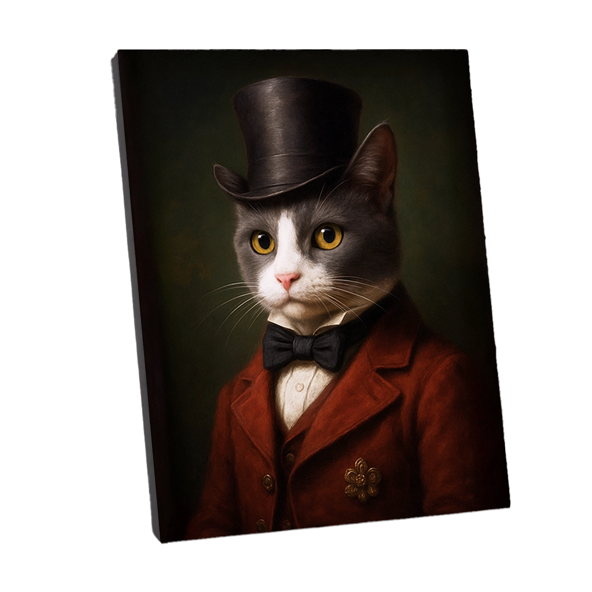 Portrait Chat Gris Victorien personnalisable toile, créé par Mon Animal est Fantastique