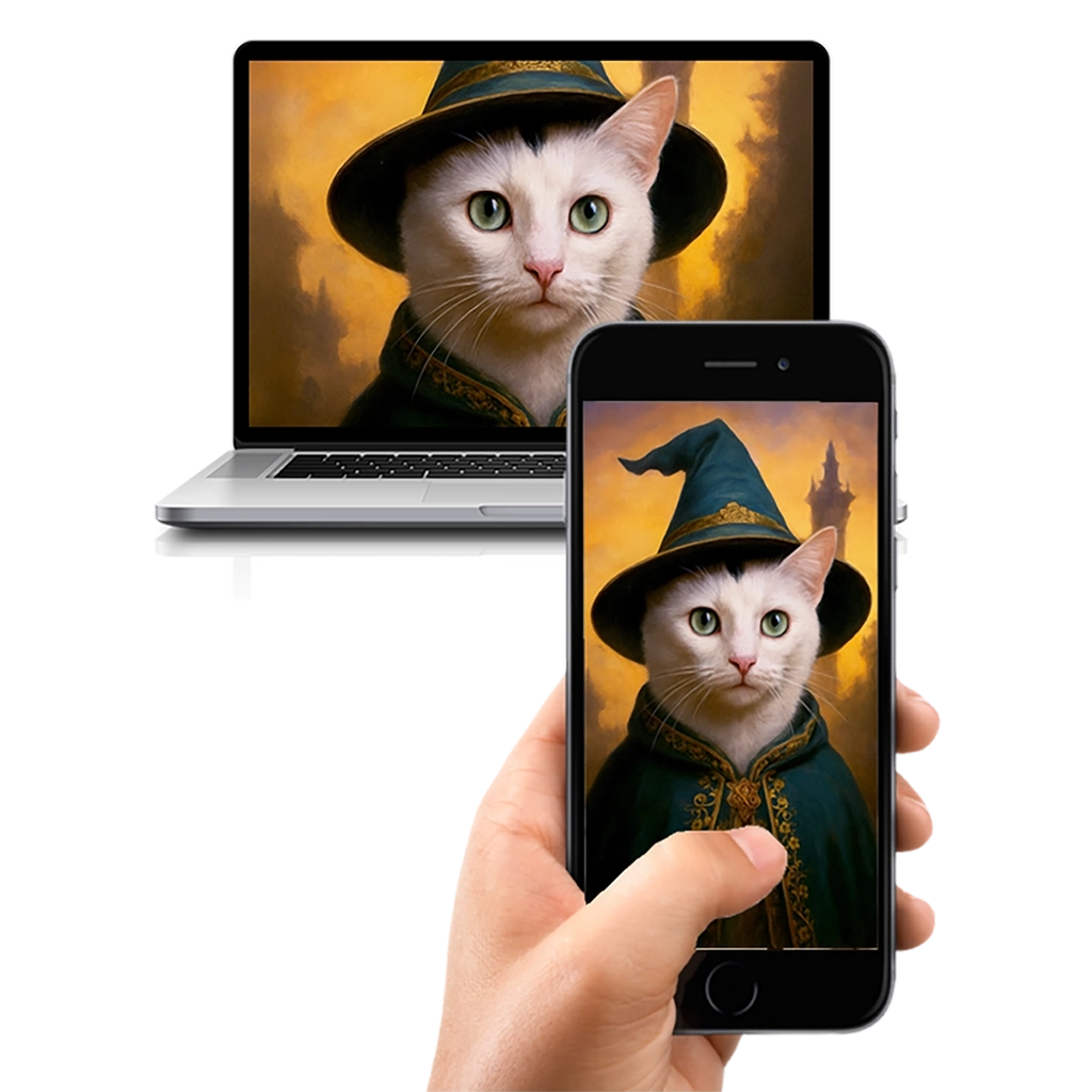 Portrait Chat Acteurs personnalisable numérique, créé par Mon Animal est Fantastique