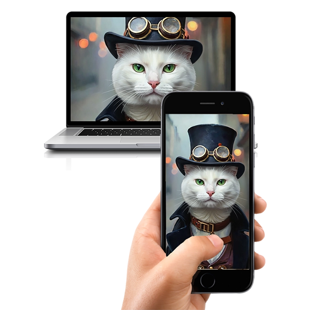 Portrait Chat Old School personnalisable numérique, créé par Mon Animal est Fantastique