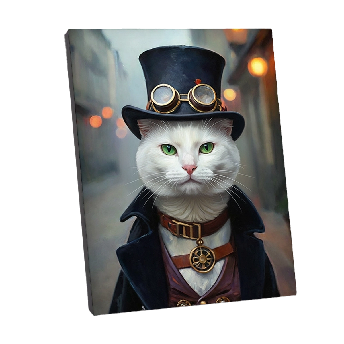 Portrait Chat Old School personnalisable Toile Châssis, créé par Mon Animal est Fantastique