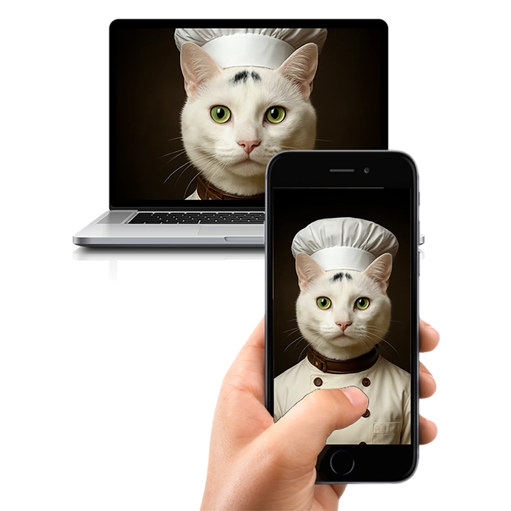 Portrait Chat Métiers personnalisable numérique, créé par Mon Animal est Fantastique