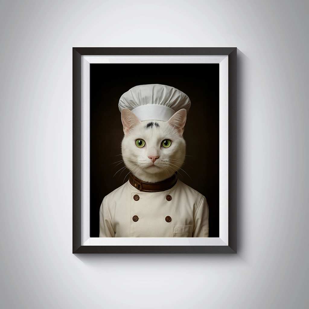 Portrait Chat Métiers personnalisable Tableau, créé par Mon Animal est Fantastique