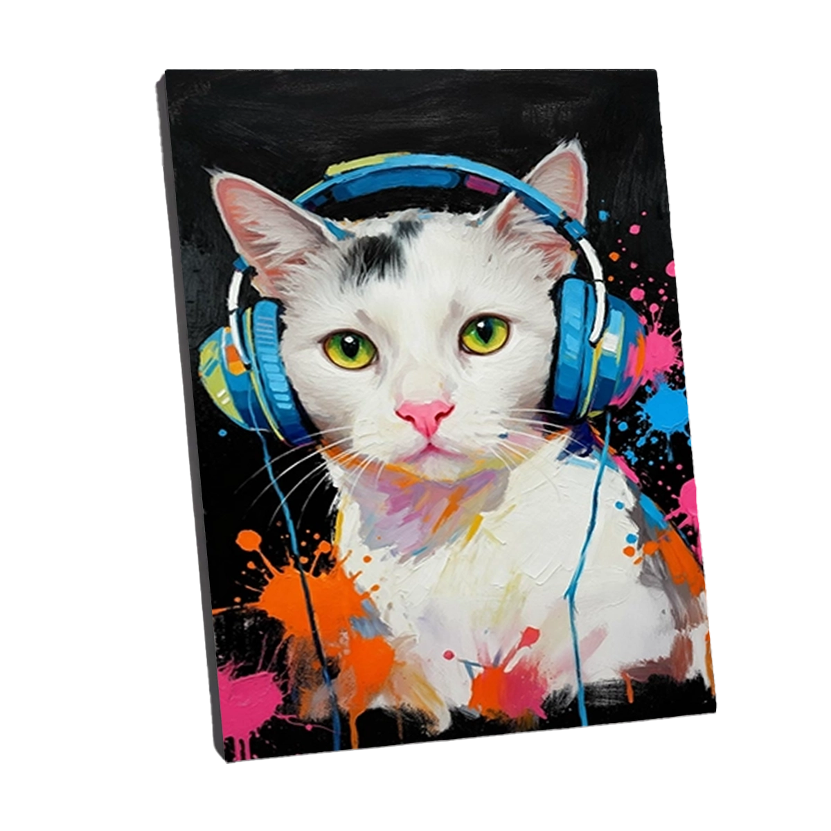 Portrait Chat Peinture Pop Art personnalisable Toile Châssis, créé par Mon Animal est Fantastique