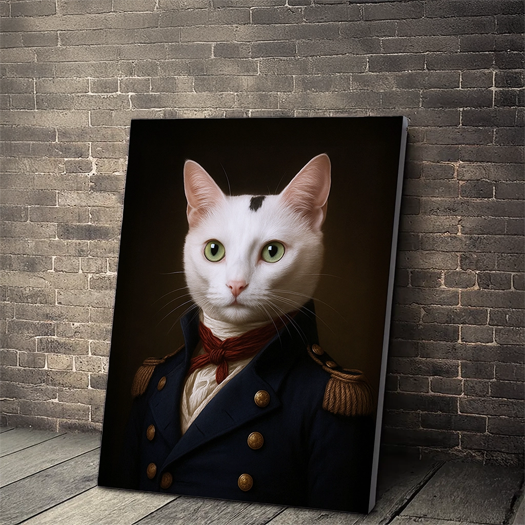 Portrait Chat Victorien personnalisable Toile Tendue, créé par Mon Animal est Fantastique