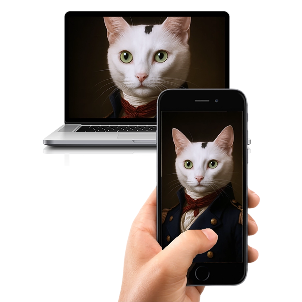 Portrait Chat Victorien personnalisable numérique, créé par Mon Animal est Fantastique