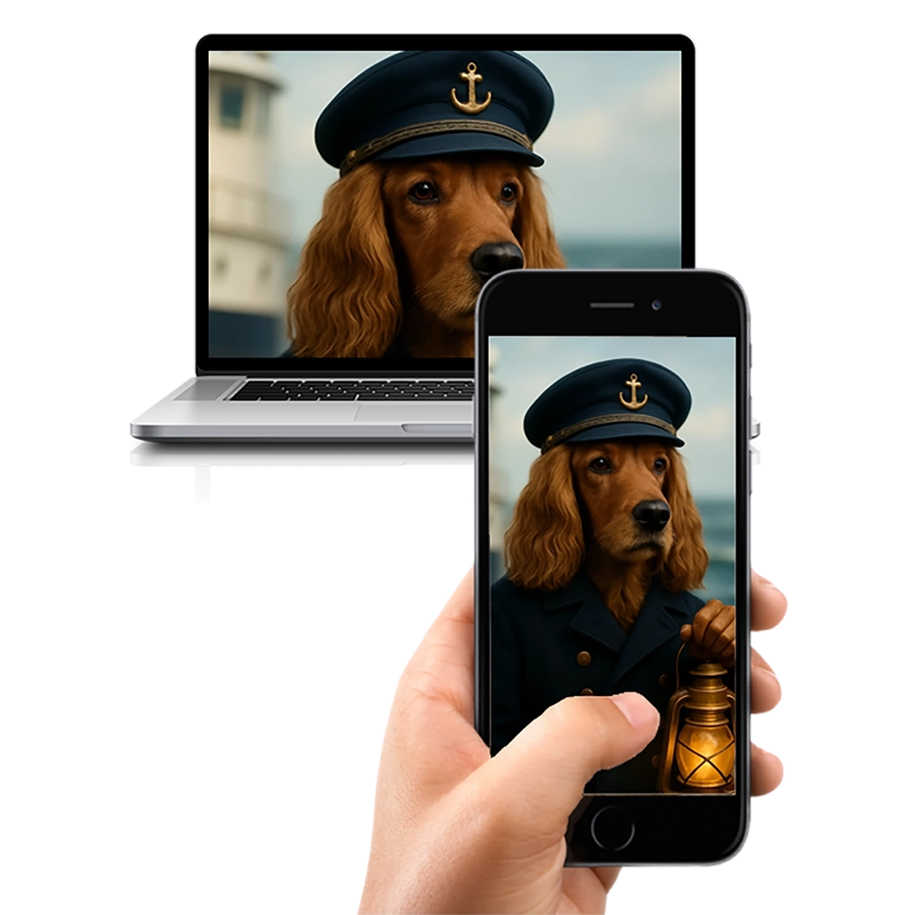 Portrait Cocker Capitaine personnalisable numérique, créé par Mon Animal est Fantastique