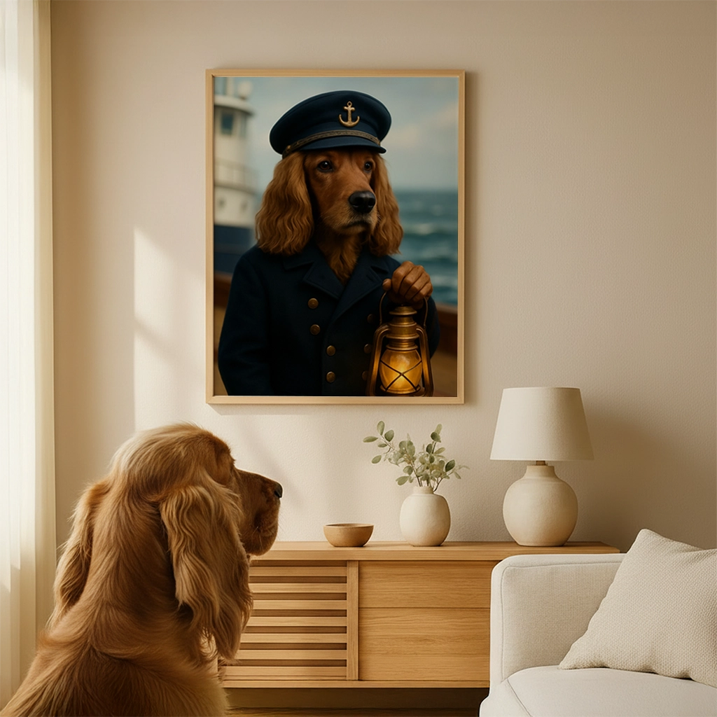 Portrait Cocker Capitaine personnalisable, créé par Mon Animal est Fantastique