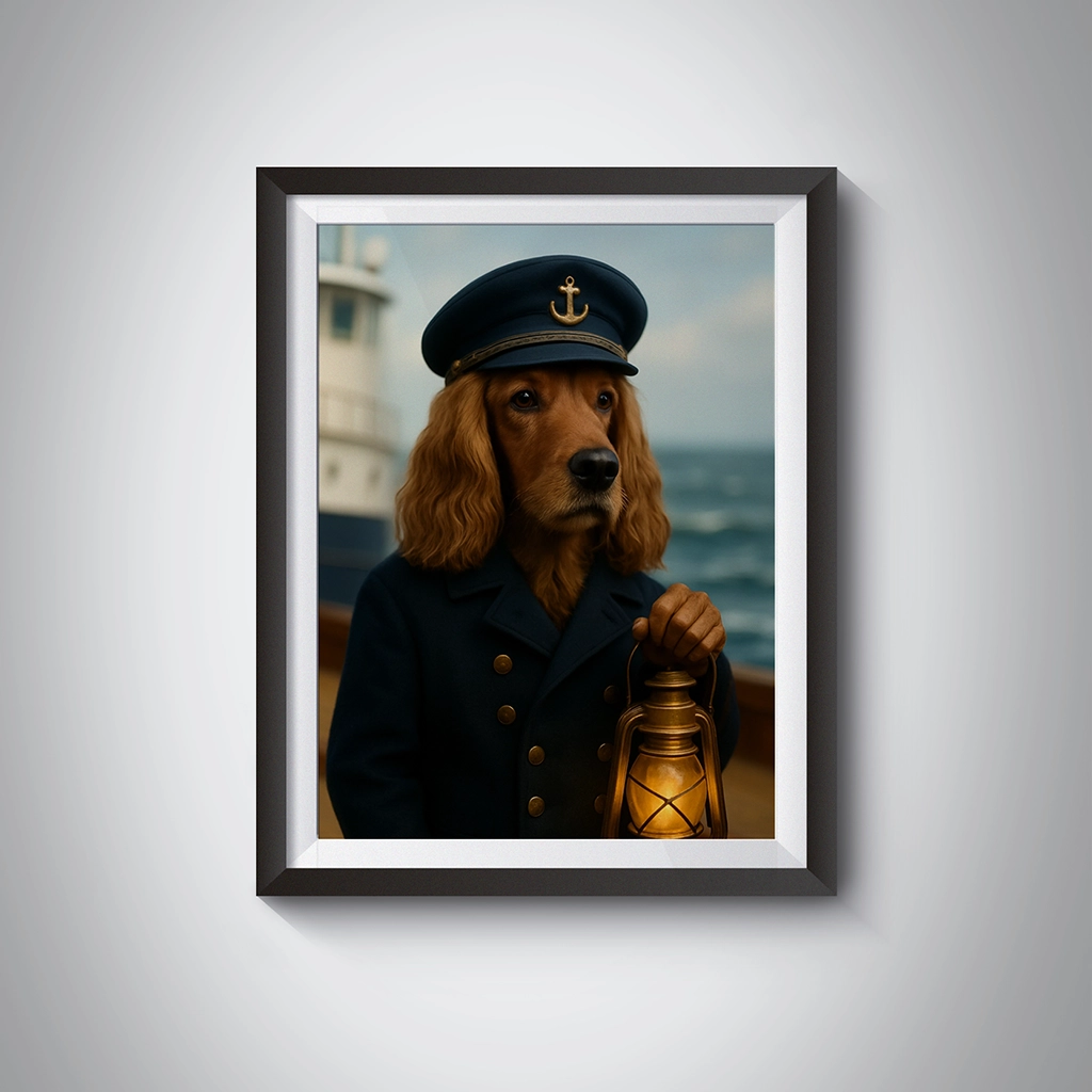 Portrait Cocker Capitaine personnalisable Tableau, créé par Mon Animal est Fantastique