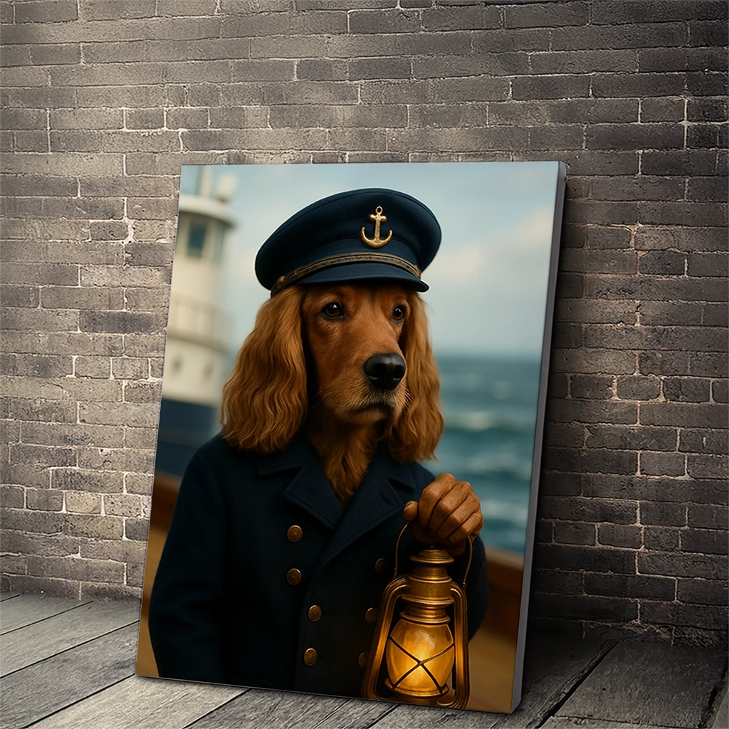 Portrait Cocker Capitaine personnalisable Toile, créé par Mon Animal est Fantastique