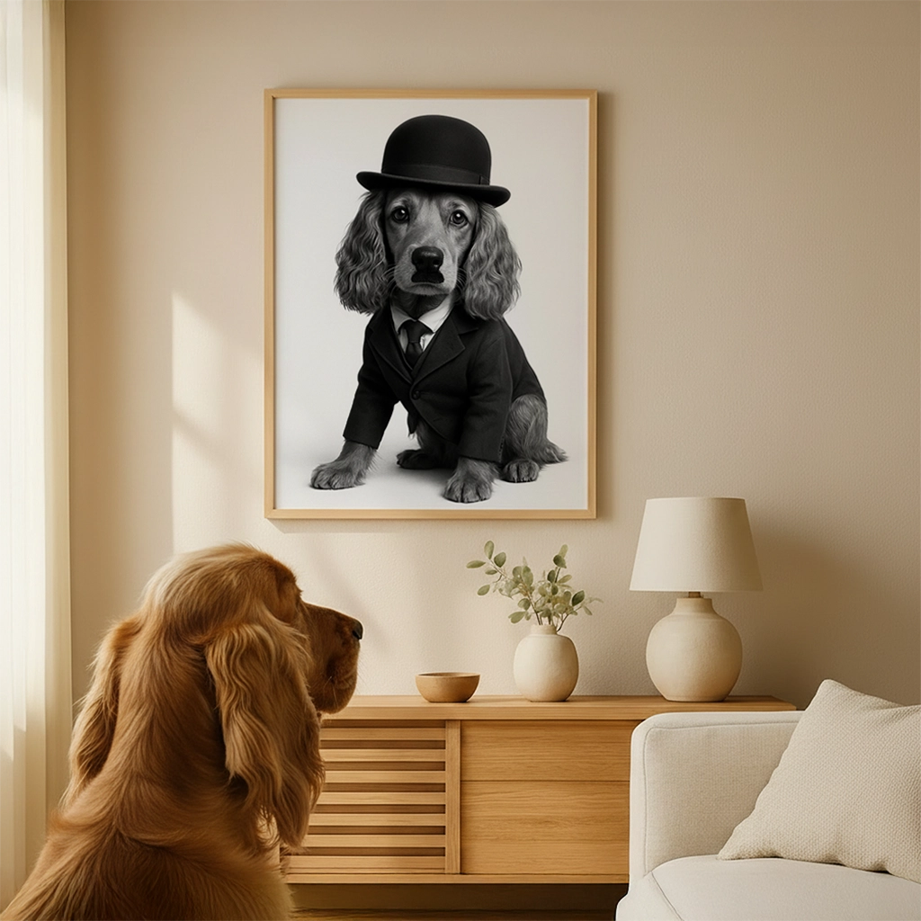 Portrait Cocker Chaplin personnalisable, créé par Mon Animal est Fantastique