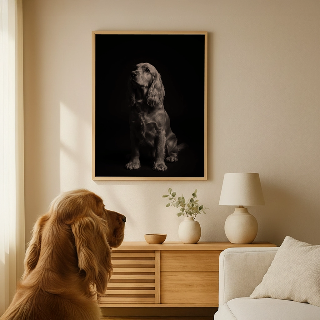 Portrait Studio Cocker personnalisable, créé par Mon Animal est Fantastique