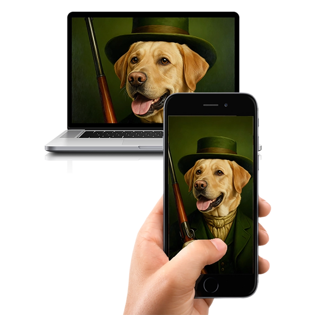 Portrait Labrador Métiers personnalisable numérique, créé par Mon Animal est Fantastique