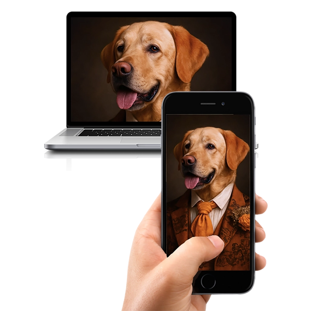 Portrait Labrador Victorien personnalisable numérique, créé par Mon Animal est Fantastique