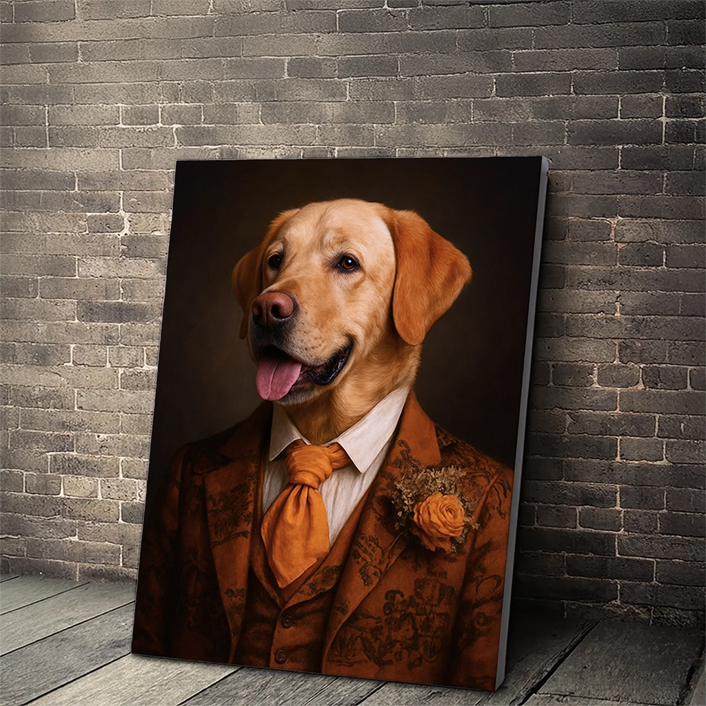 Portrait Labrador Victorien personnalisable Toile Tendue, créé par Mon Animal est Fantastique