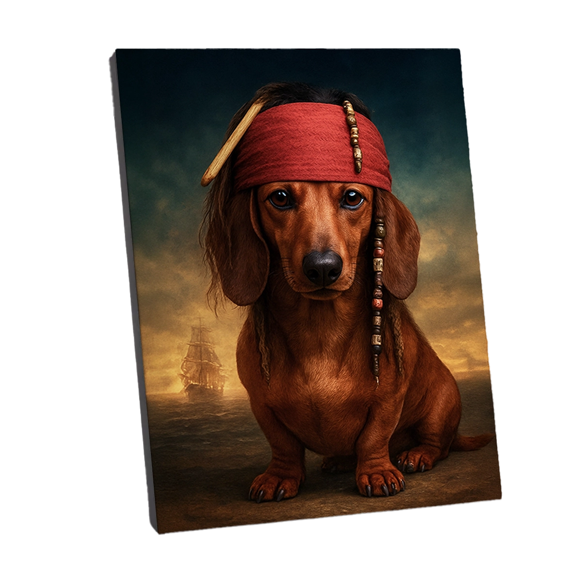 Portrait Teckel Acteurs personnalisable Toile, créé par Mon Animal est Fantastique