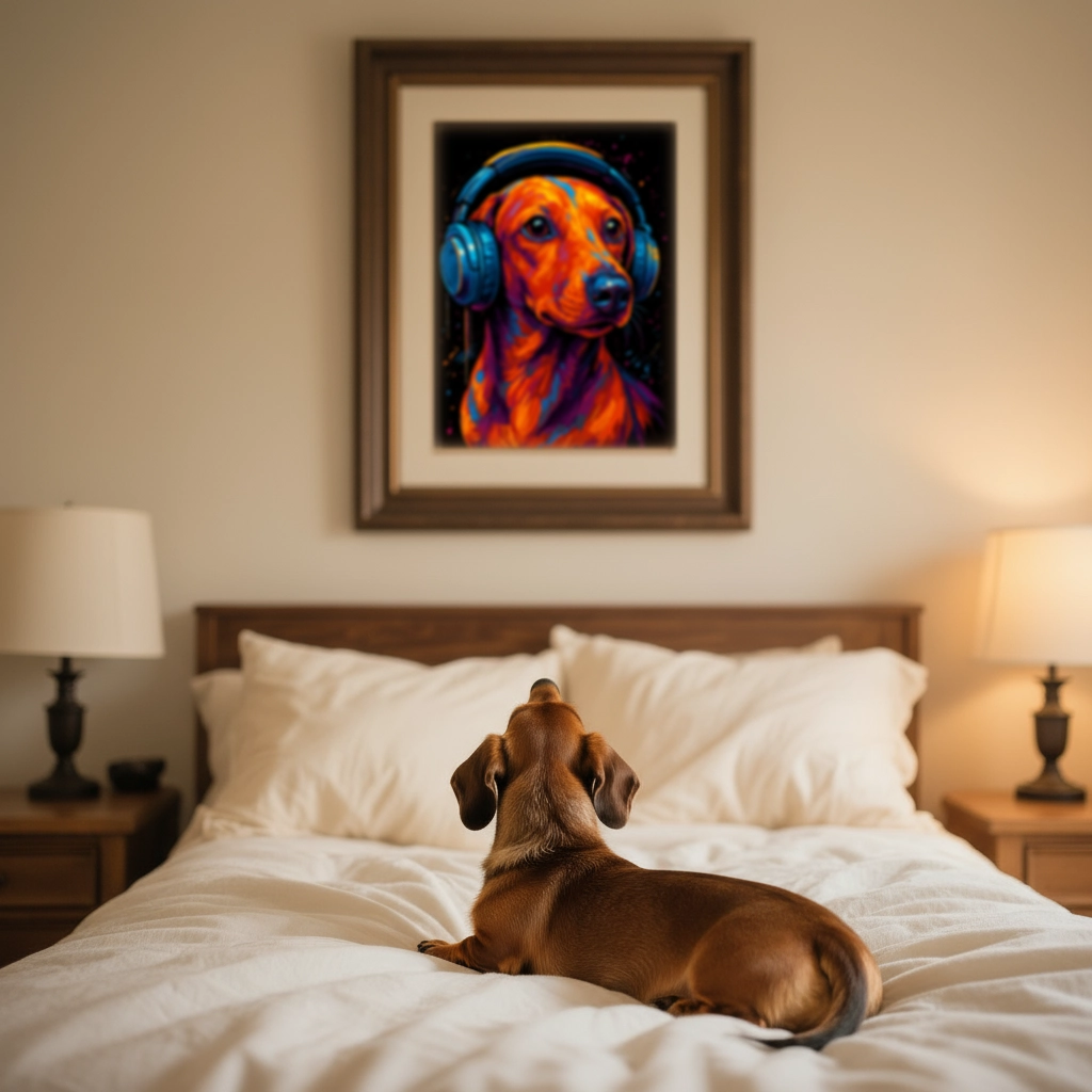 Portrait Teckel Pop Art personnalisable, créé par Mon Animal est Fantastique