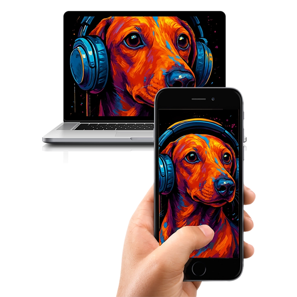 Portrait Teckel Pop Art personnalisable numérique, créé par Mon Animal est Fantastique