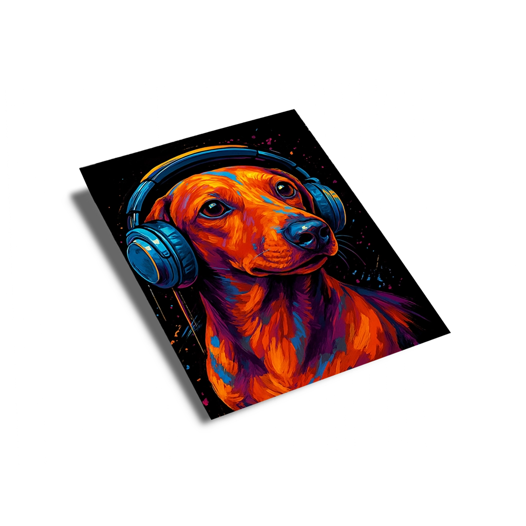 Portrait Teckel Pop Art personnalisable Poster Papier, créé par Mon Animal est Fantastique