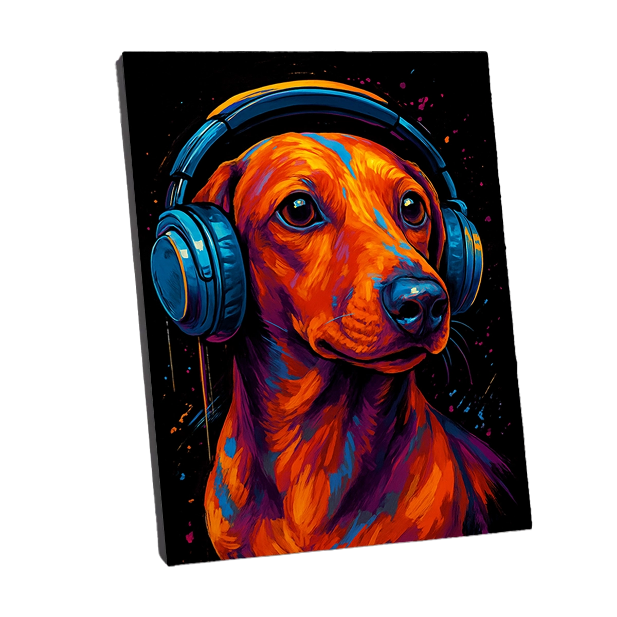 Portrait Teckel Pop Art personnalisable Toile, créé par Mon Animal est Fantastique