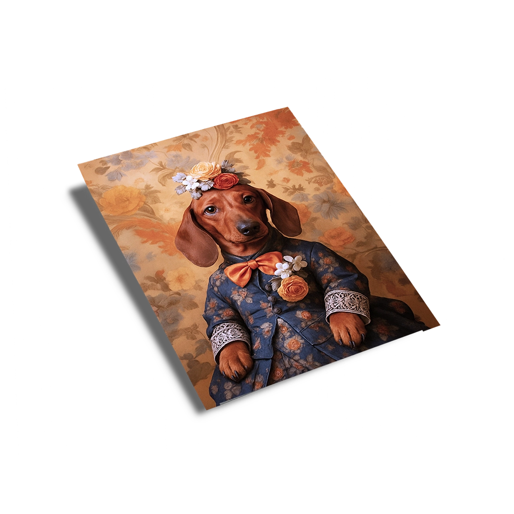 Portrait Teckel Victorien personnalisable Poster Papier, créé par Mon Animal est Fantastique