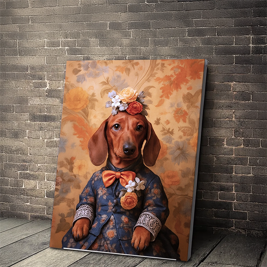 Portrait Teckel Victorien personnalisable Toile Tendue, créé par Mon Animal est Fantastique