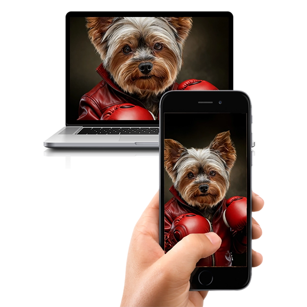 Portrait Yorkshire Boxeur personnalisable numérique, créé par Mon Animal est Fantastique