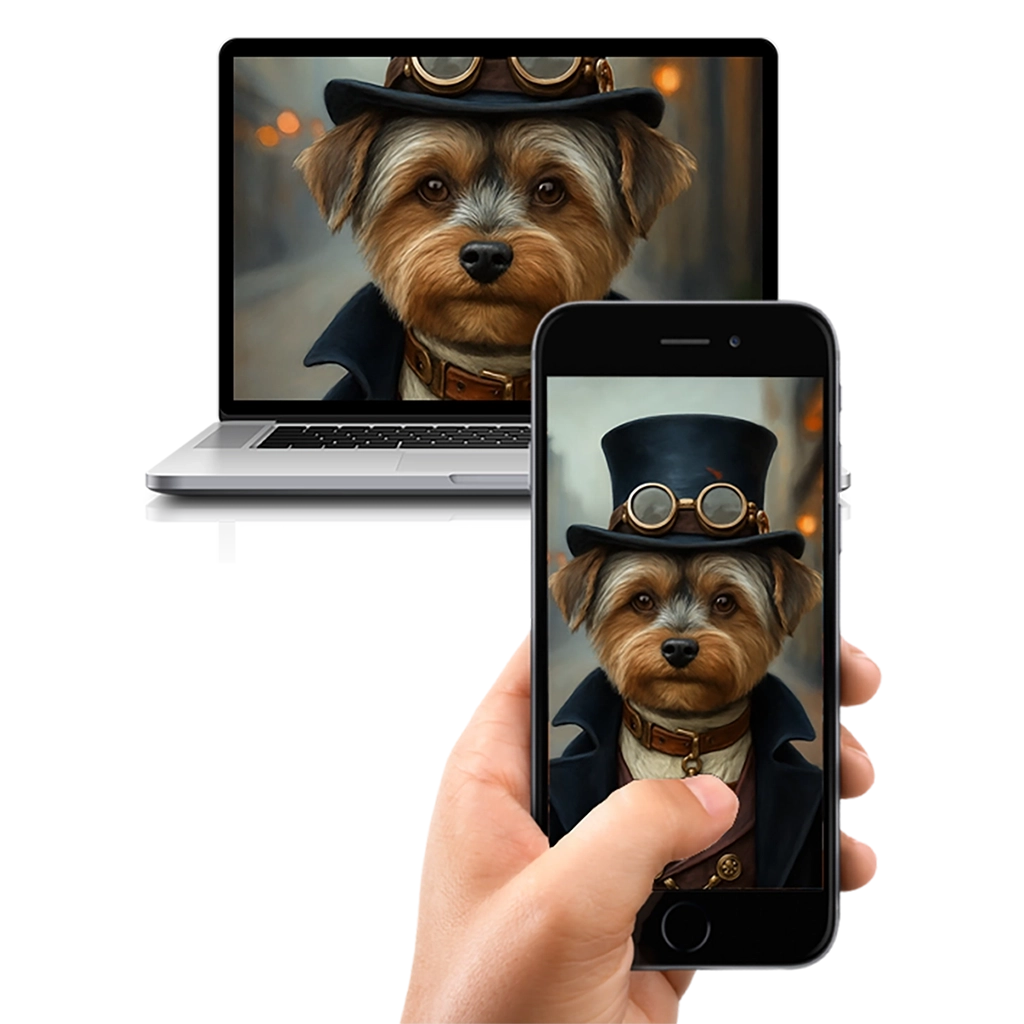 Portrait Yorkshire Old School personnalisable numérique, créé par Mon Animal est Fantastique