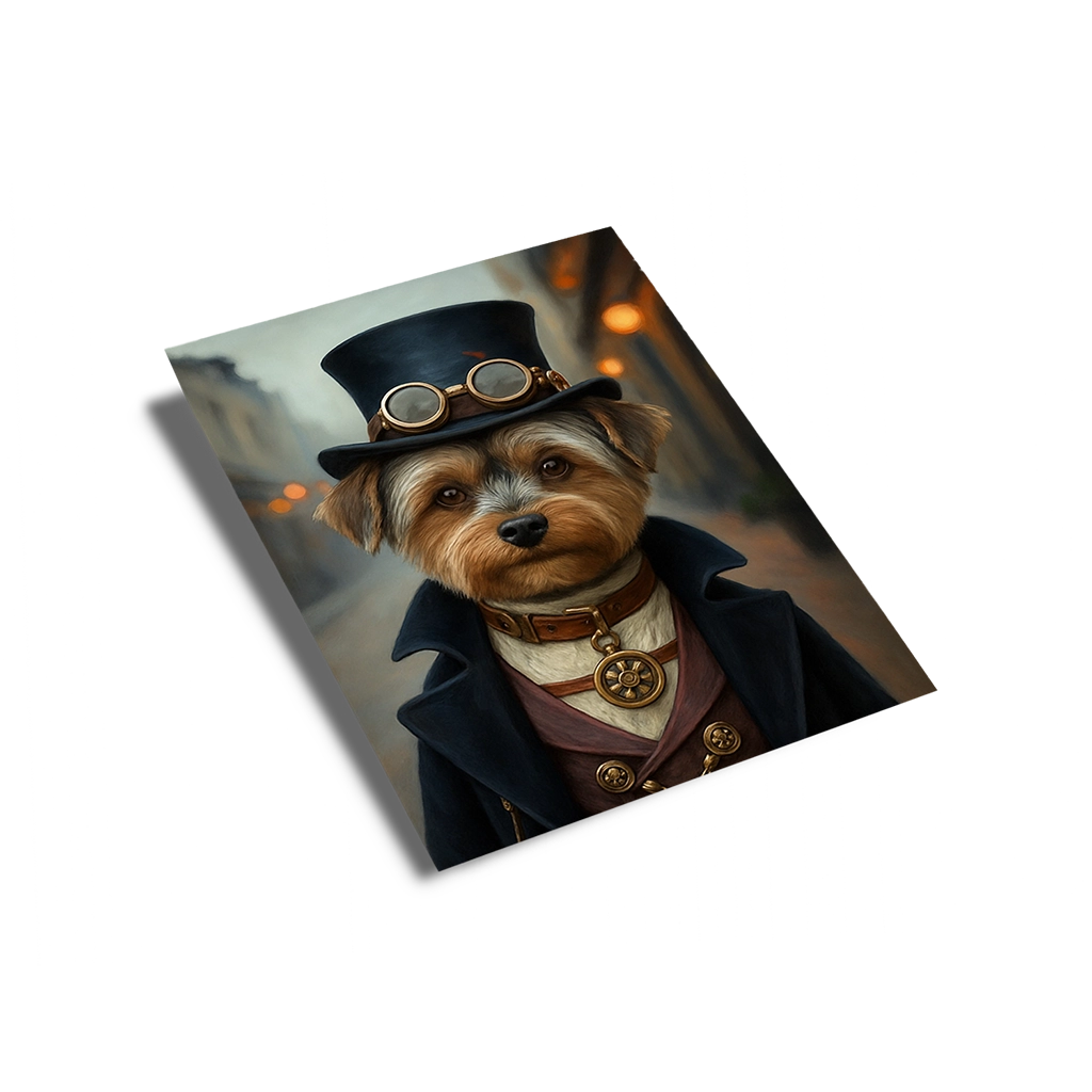 Portrait Yorkshire Old School personnalisable poster papier, créé par Mon Animal est Fantastique