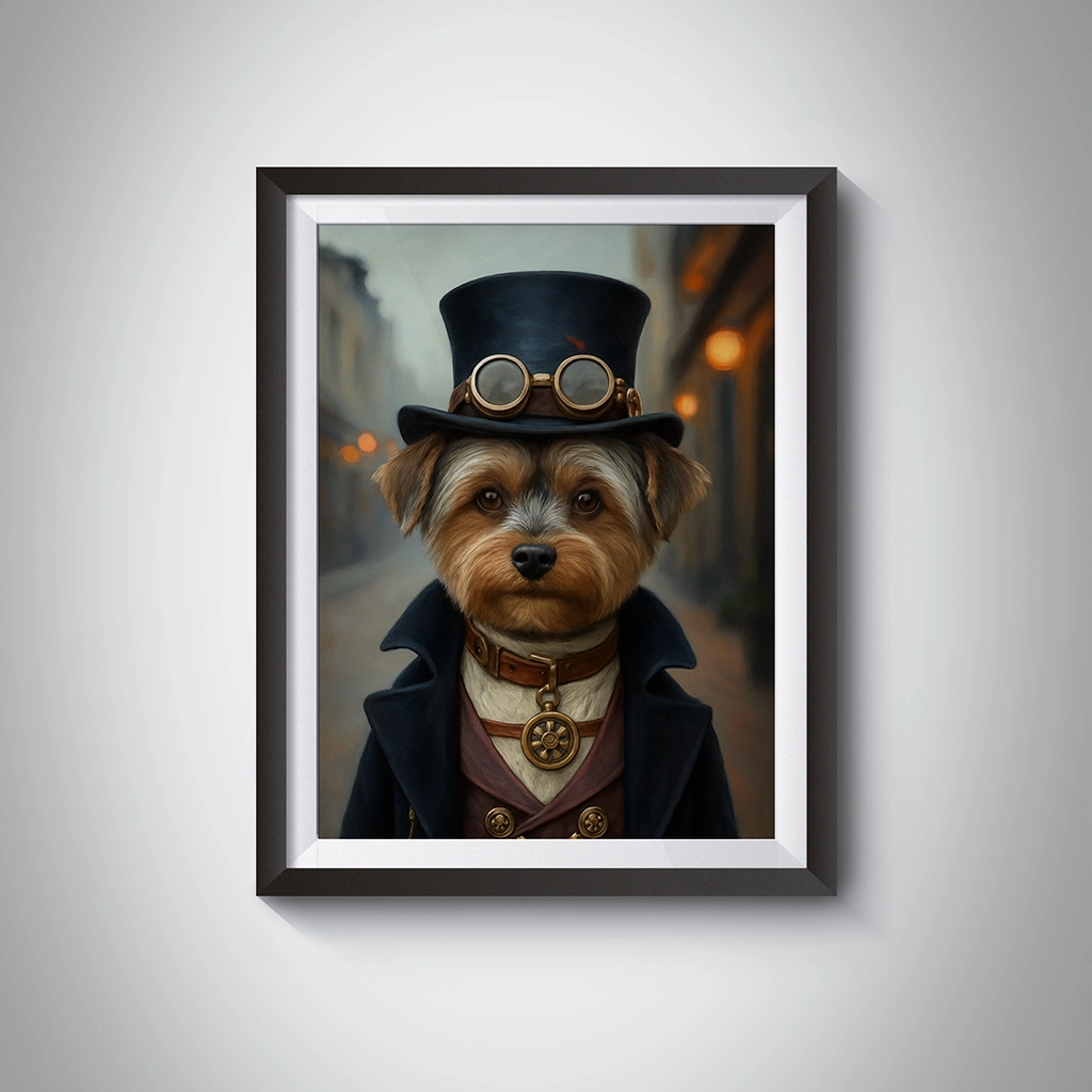 Portrait Yorkshire Old School personnalisable tableau, créé par Mon Animal est Fantastique