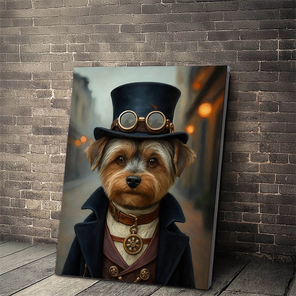 Portrait Yorkshire Old School personnalisable Toile, créé par Mon Animal est Fantastique