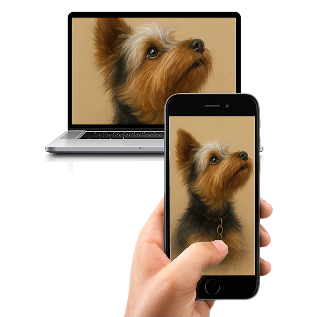 Portrait Yorkshire Pastel personnalisable numérique, créé par Mon Animal est Fantastique