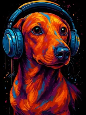 Portrait Teckel Pop Art, crée par Mon Animal est Fantastique