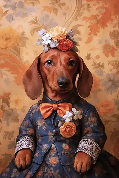 Portrait Teckel Victorien, créé par Mon Animal est Fantastique.